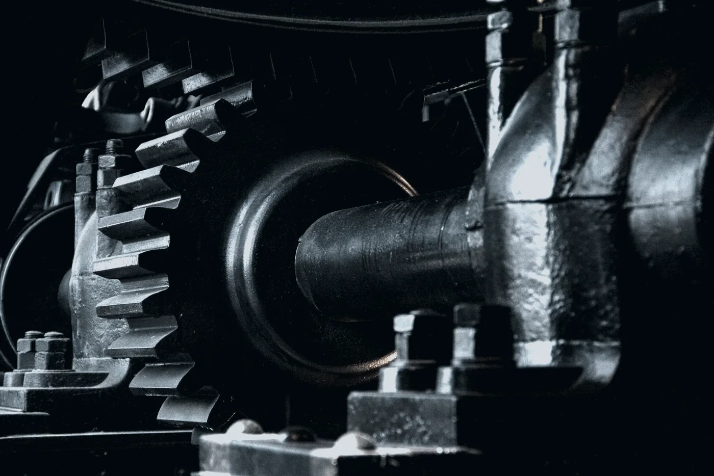 Heavy mechanical gear and shaft assembly