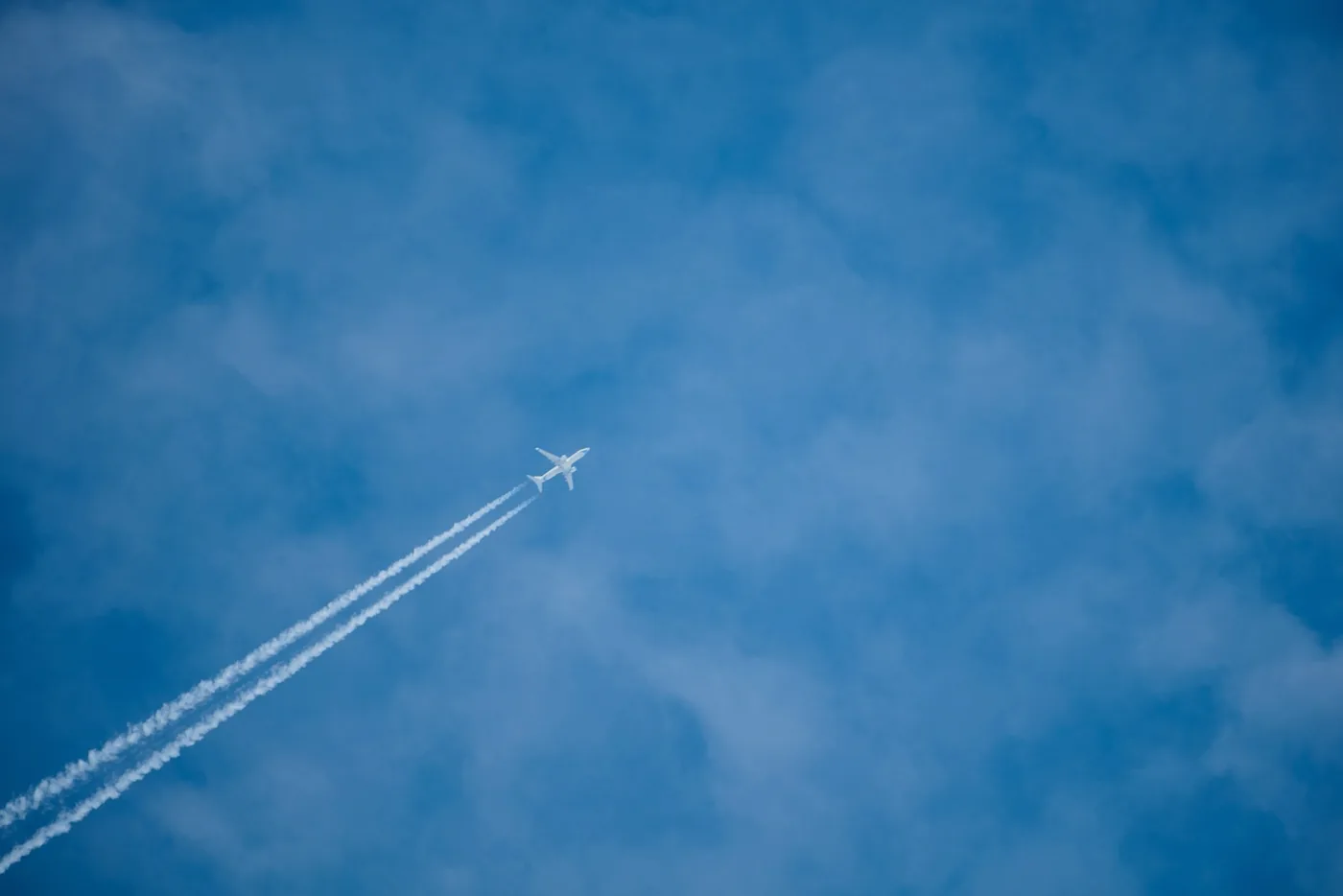 Airliner in a blue sky